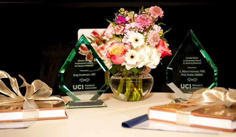 Award trophies from Research Associates